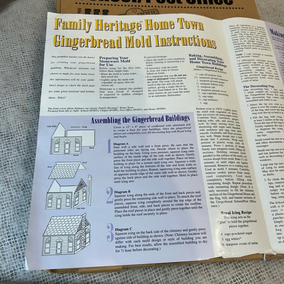 Pampered Chef gingerbread house baking stone mold Vintage 1997 NEW- Made in USA - Picture 10 of 12